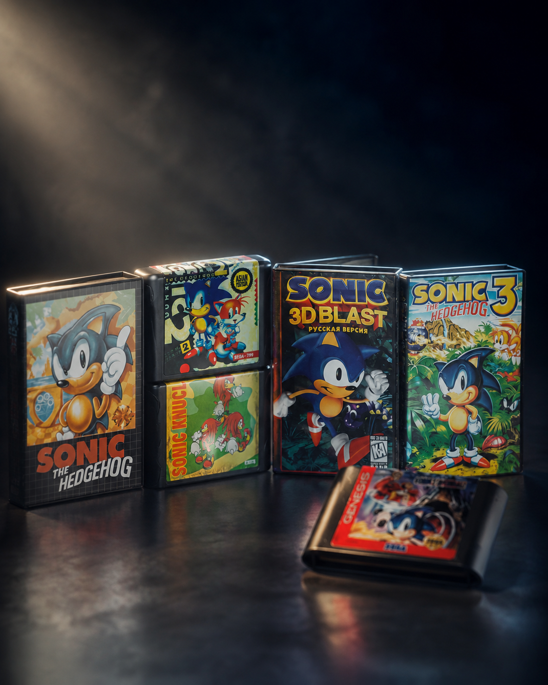 Коллекция картриджей Sonic для Sega Mega Drive