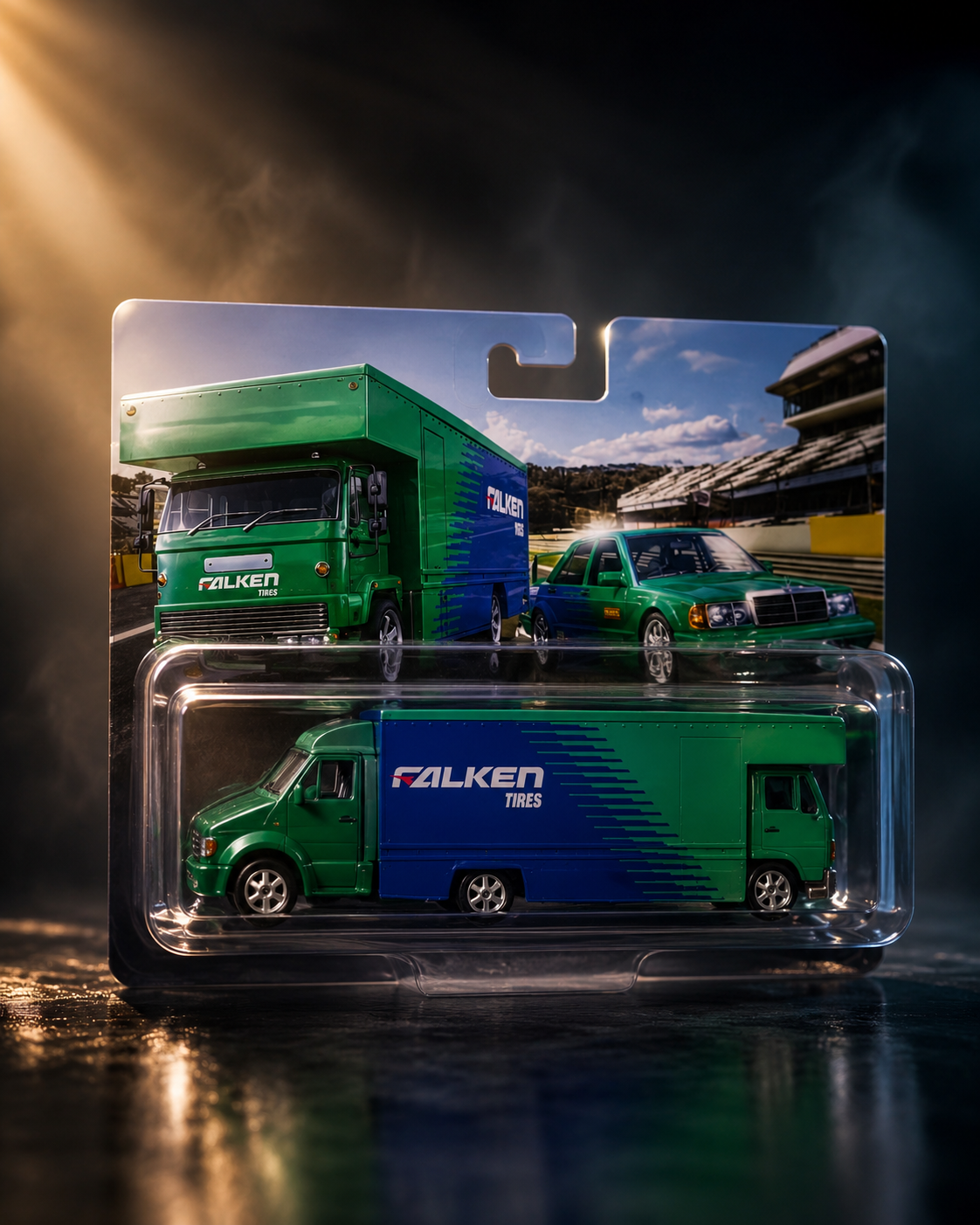 Hot Wheels Team Transport Mercedes-Benz 190E Falken