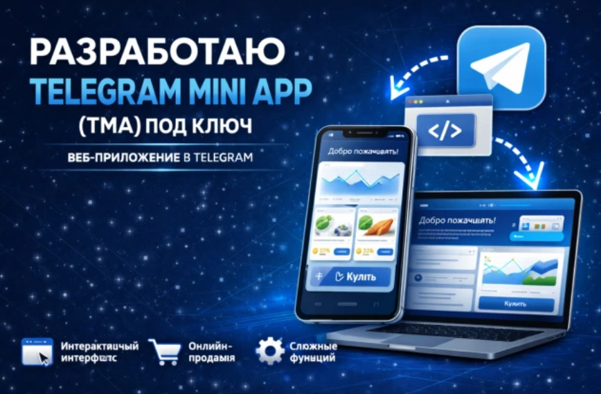Разработка Telegram Mini App TMA под ключ: Веб-приложение в TG